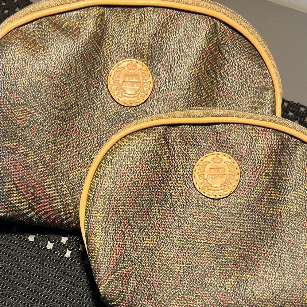 Paisley Cosmetic Vinyl Bag Duo